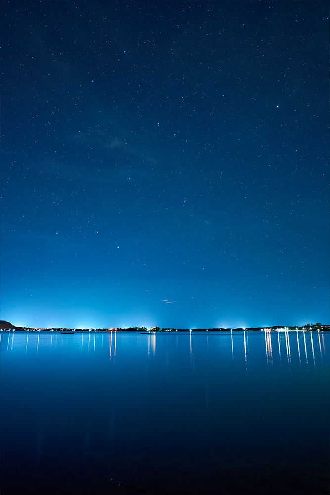 久美浜湾　星空　流れ星　景色　星景写真
